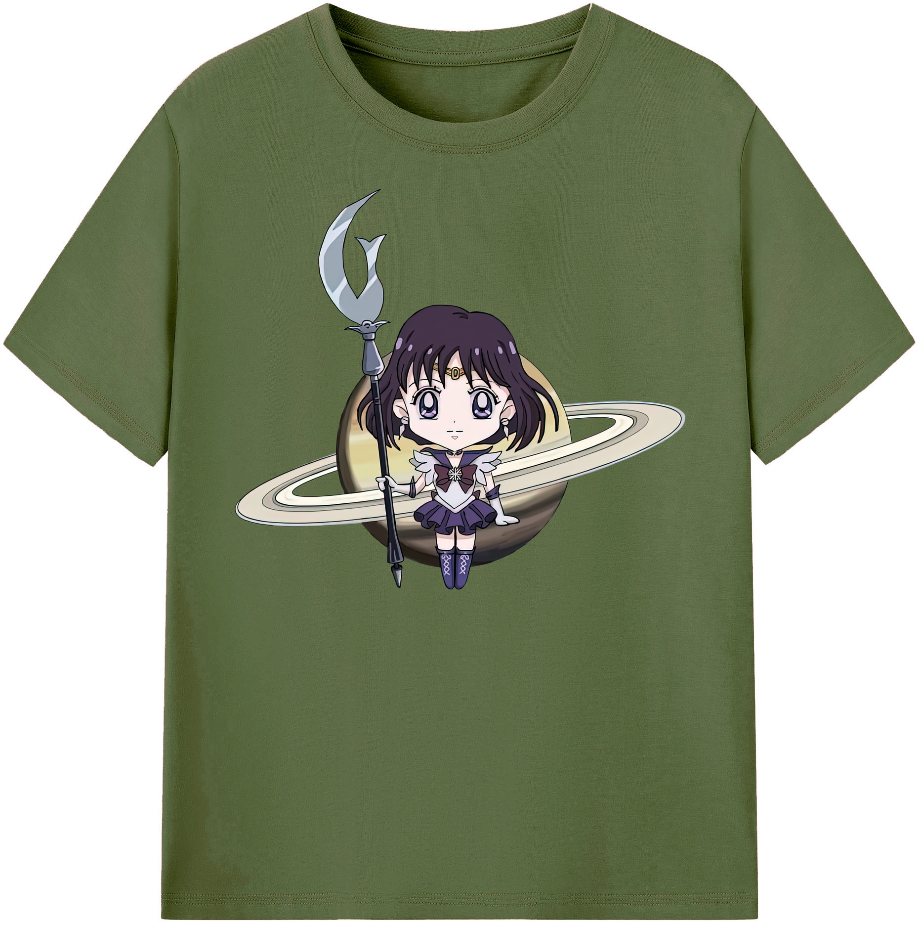 （画像用） 美少女戦士セーラームーン 土萠ほたる Sailor Moon Tomoe Hotaru （セーラーサターン；Sailor Saturn） 綿100％半袖Tシャツ（フロントプリント）